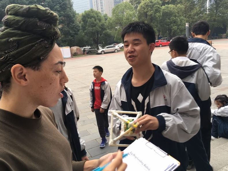 Wuhan students plan egg drop designs