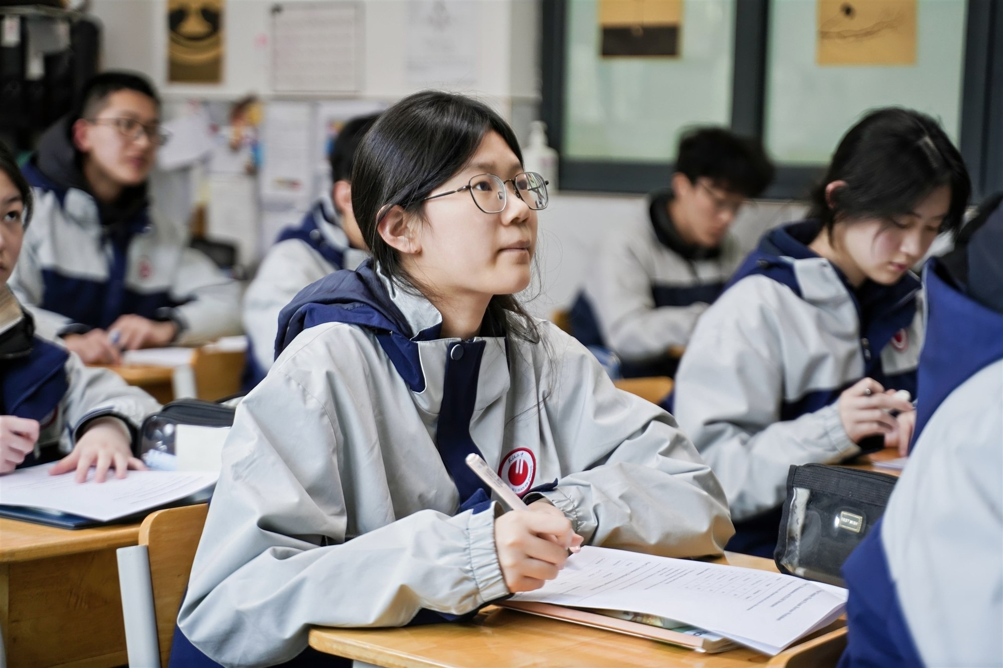 Wuhan No. 2 High School student in class